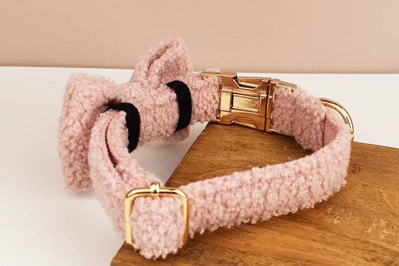 Teddy Ready - 4-Delige Set met Tuigje, Halsband, Riem en Strik - Roze